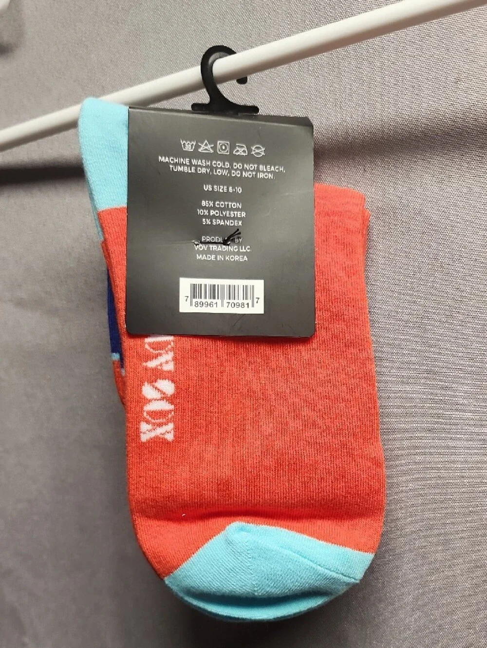 Women's VOV Sox Crew Socks - Coral, Blue & Aqua - How Are You?
